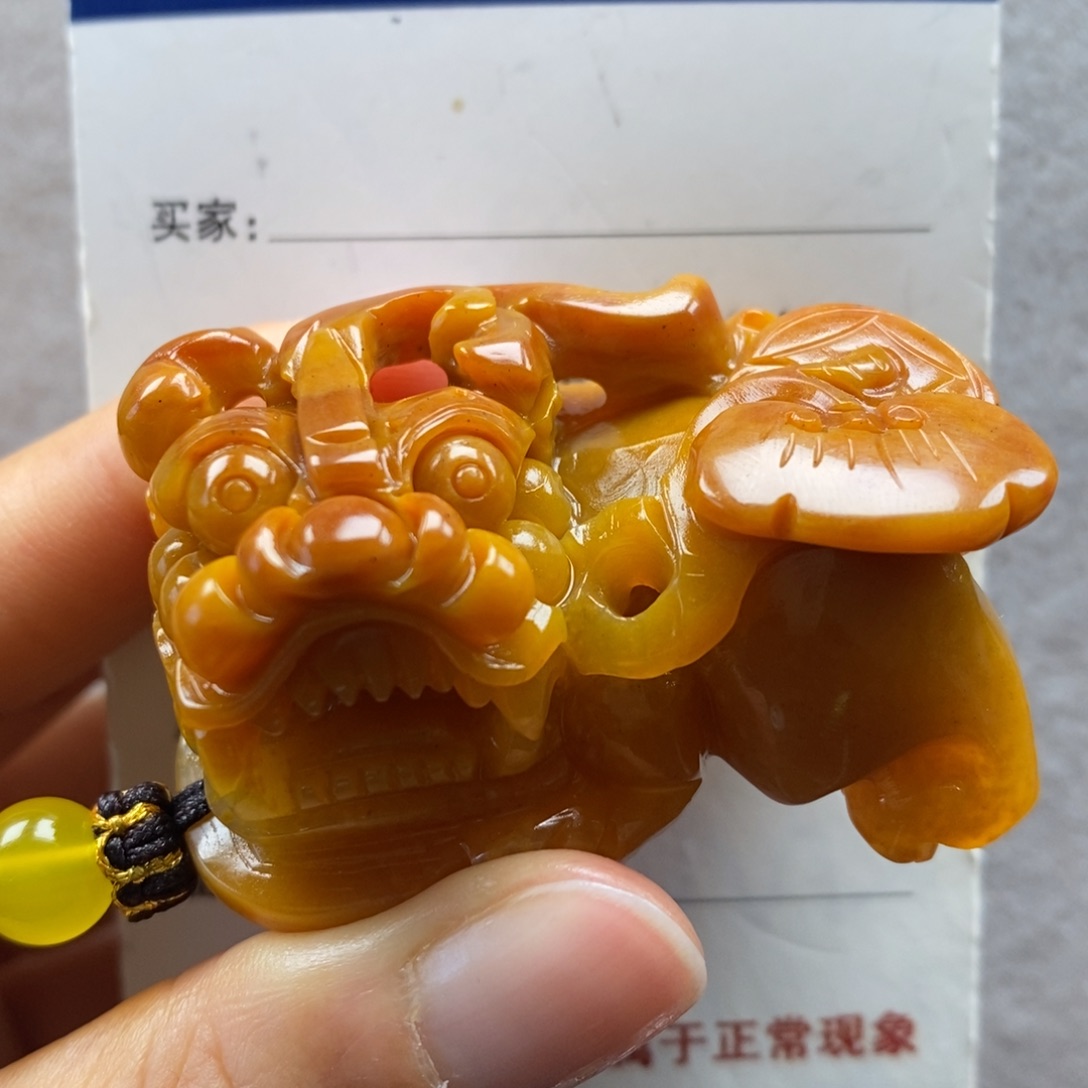 石英质玉（黄龙玉）未镶嵌颈饰