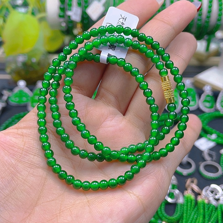 翡翠颈饰未镶嵌圆珠项链4