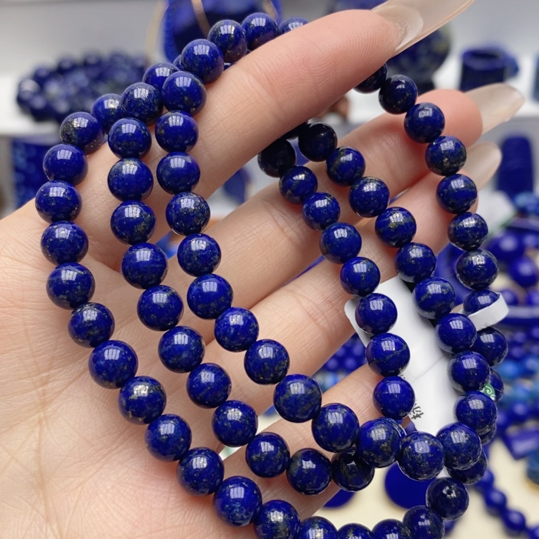 青金石未镶嵌手链6.5mm