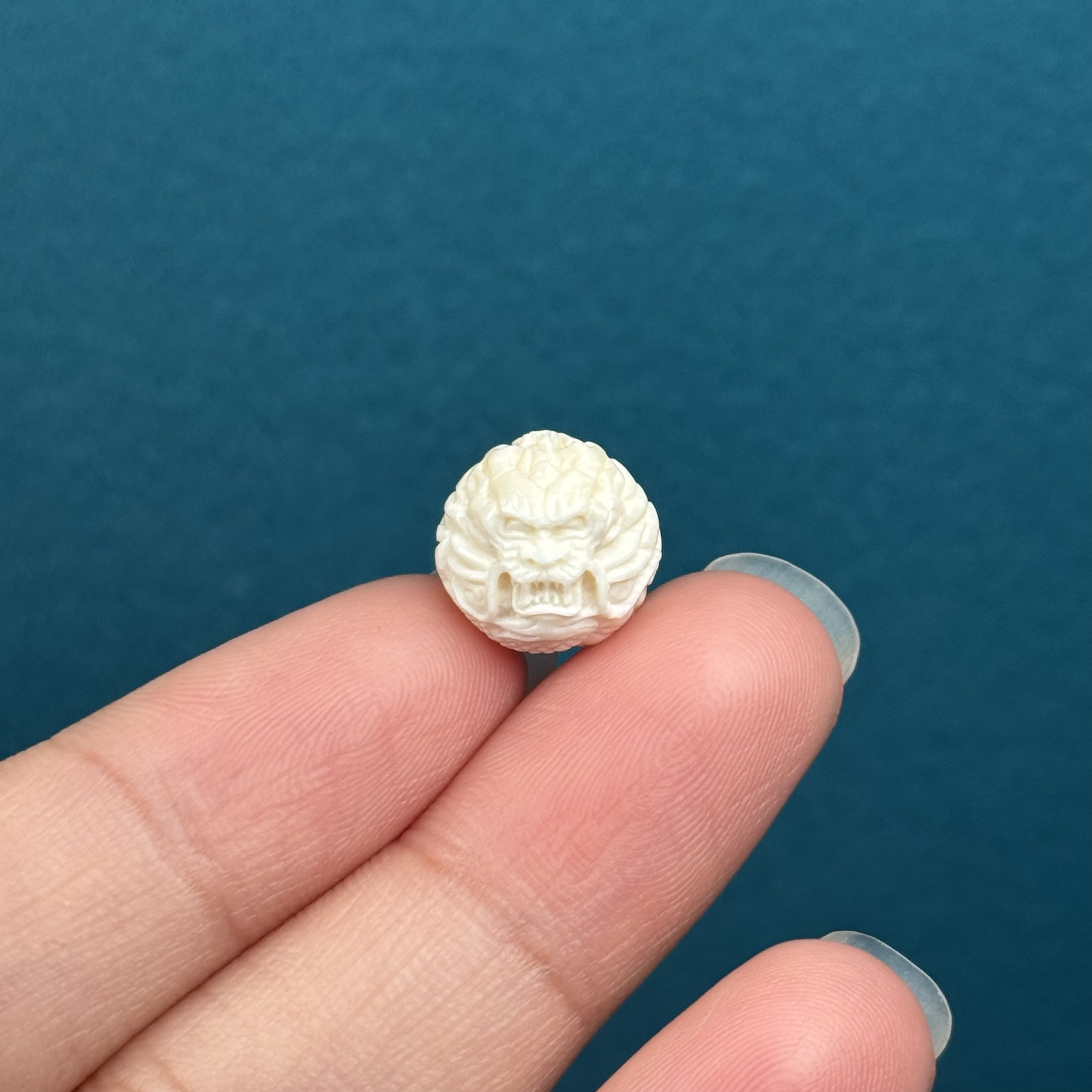 D62-77天然猛犸牙雕刻龙珠12mm一物一图支持鉴定