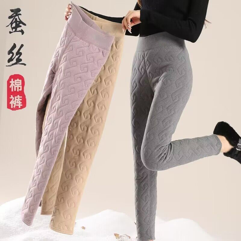 2025新款德绒女士加厚高腰内穿打底裤显瘦长裤