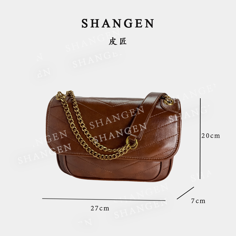 【尚恩CC】FES-5161-棕色-轻奢时尚女士新款手提单肩斜挎包