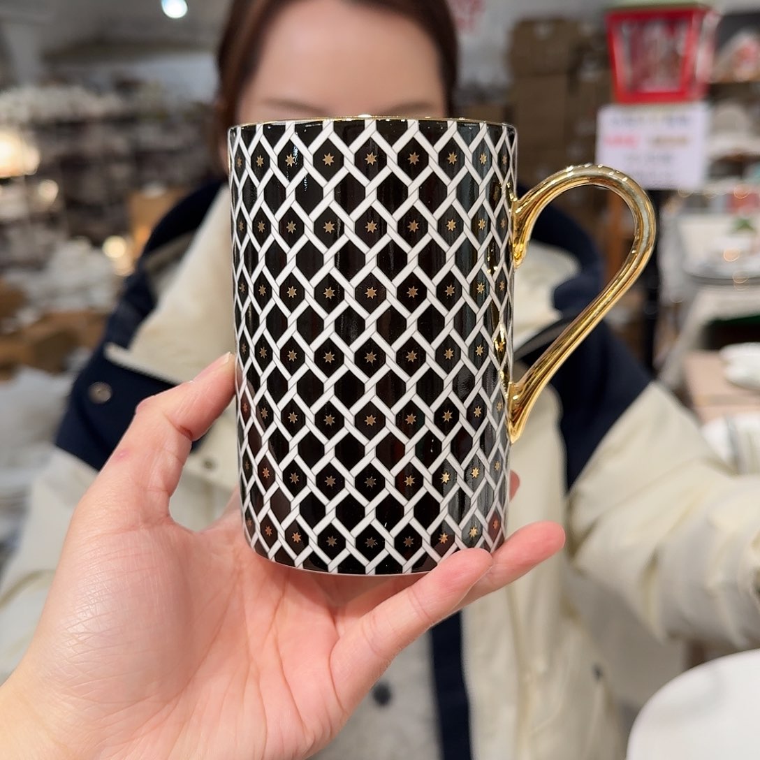 瓷鹅黄原单马克杯一个400ml微瑕