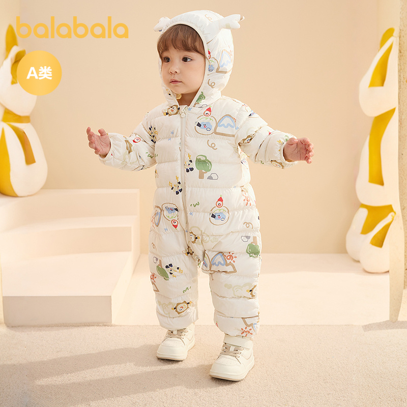 巴拉巴拉儿童轻薄羽绒服男女童冬季连体衣2025新款造型可爱时尚萌