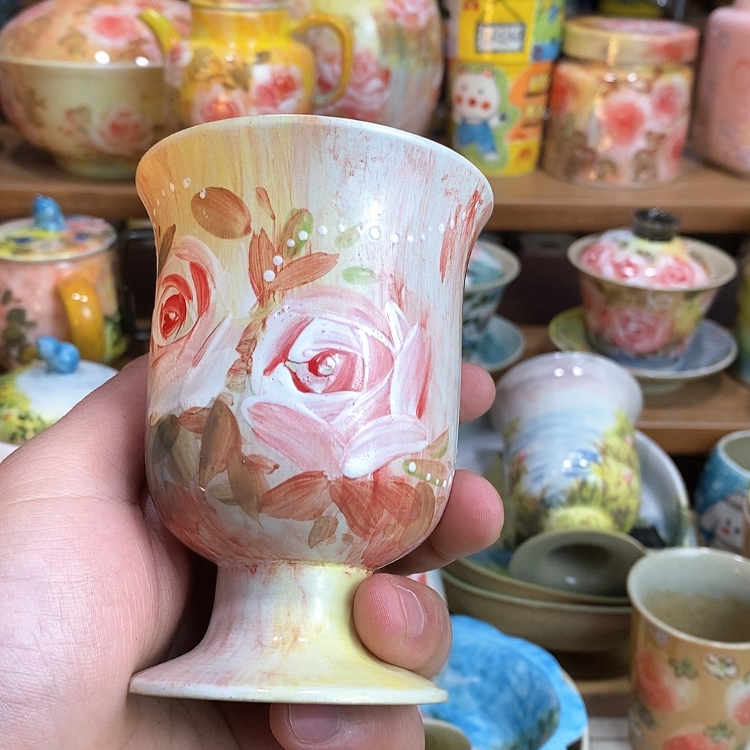 瓷片新年福利手绘陶瓷