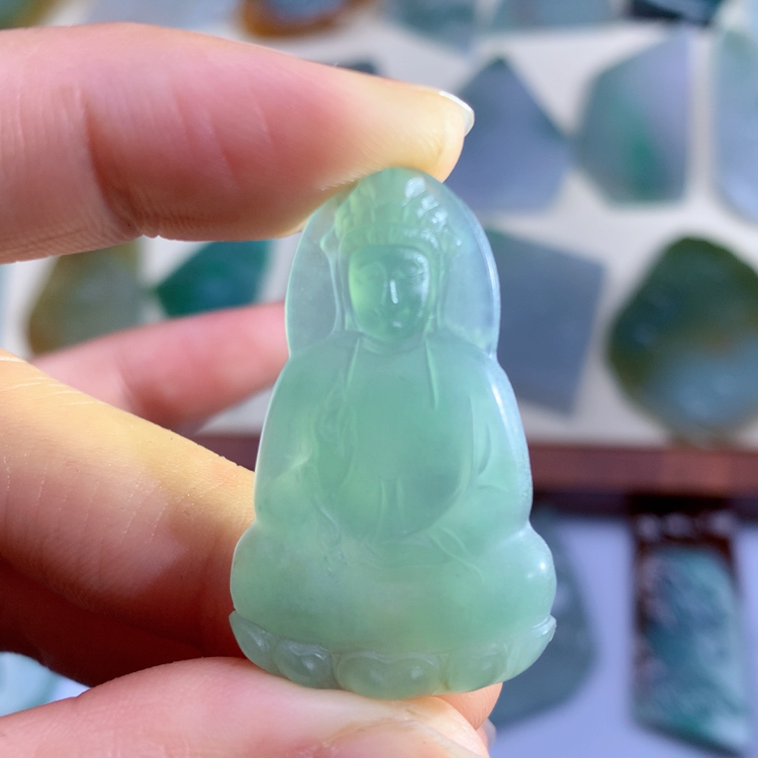 定制翡翠未镶嵌天然翡翠包抛光