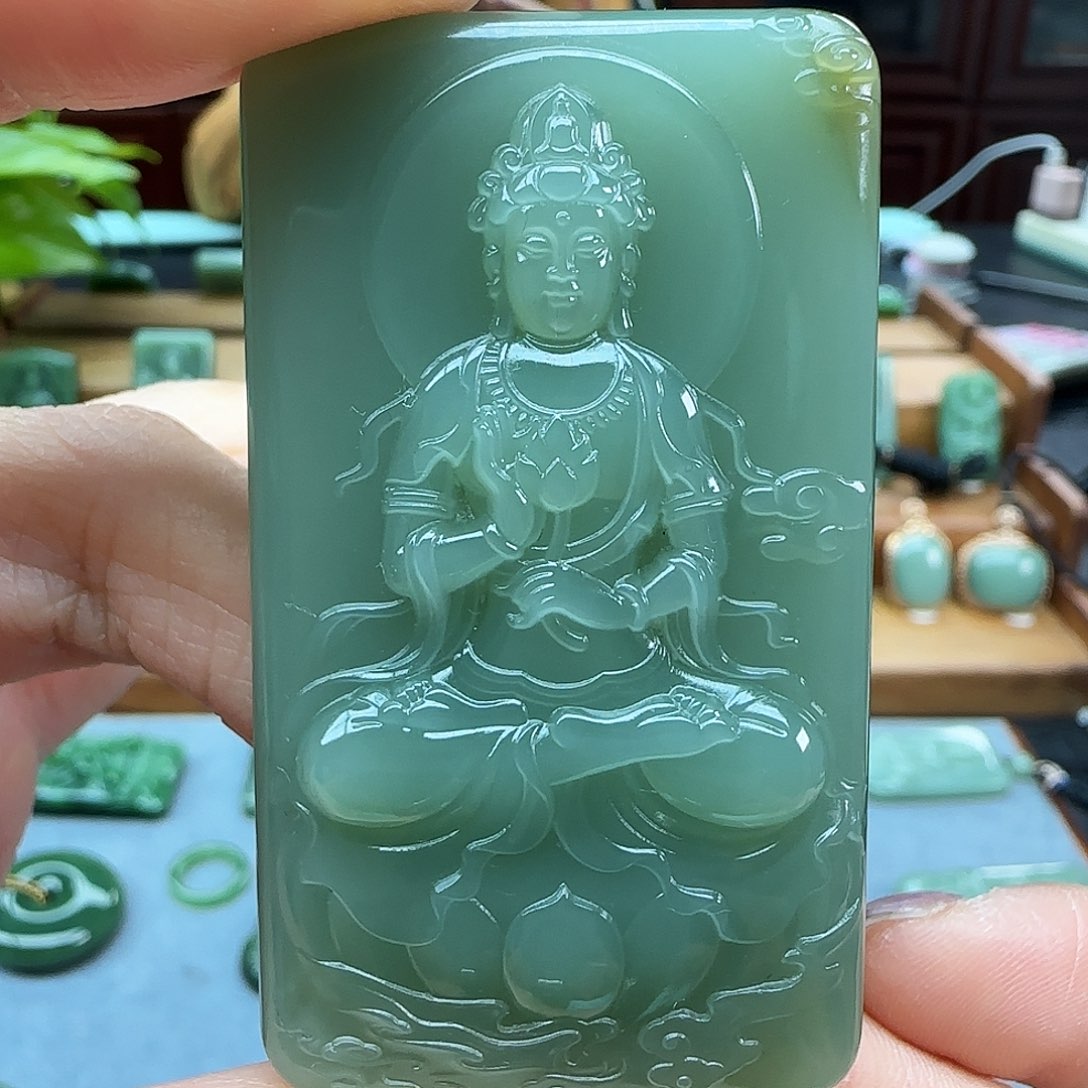 和田玉（碧玉）未镶嵌吊坠(不含链)