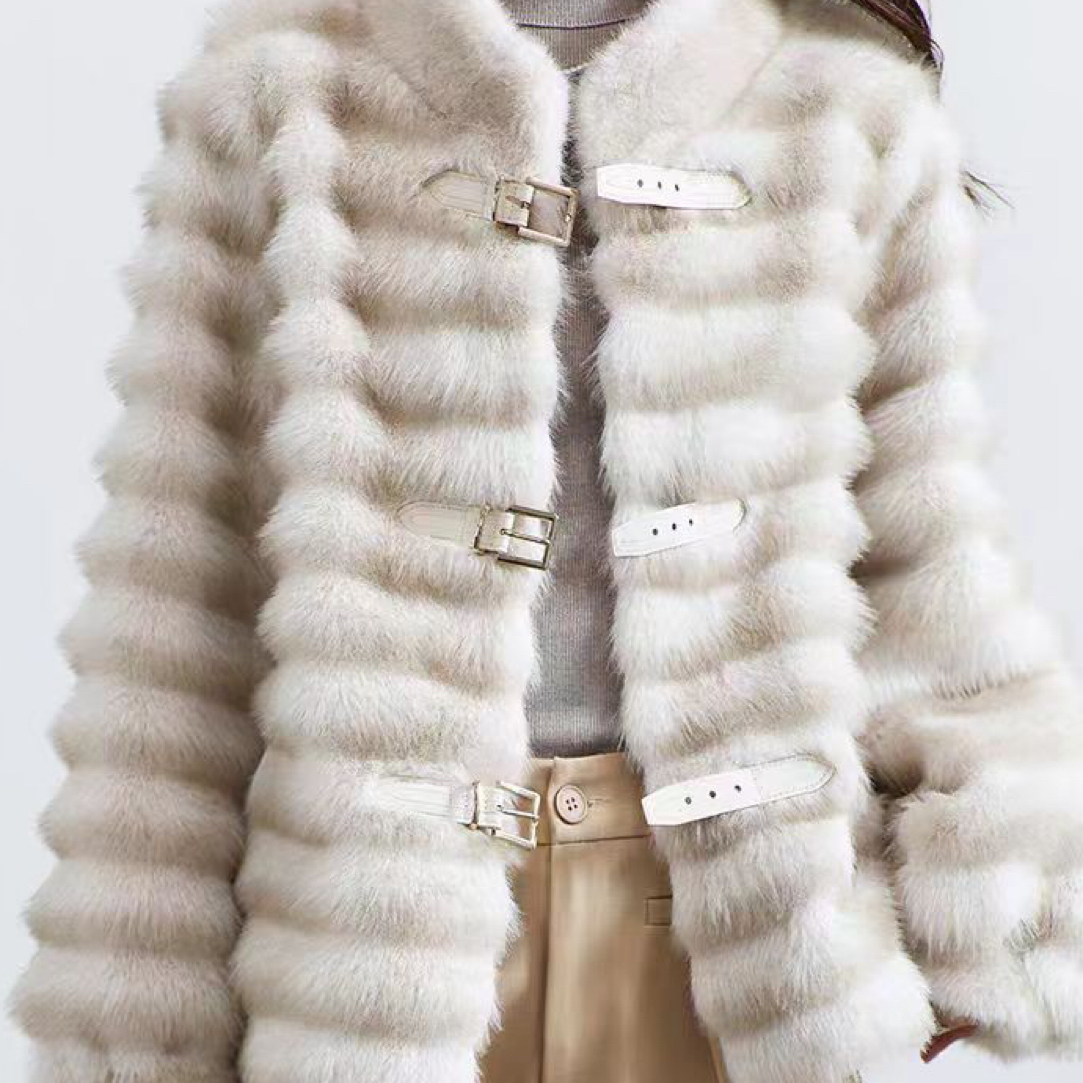 6682波纹貂时尚外套