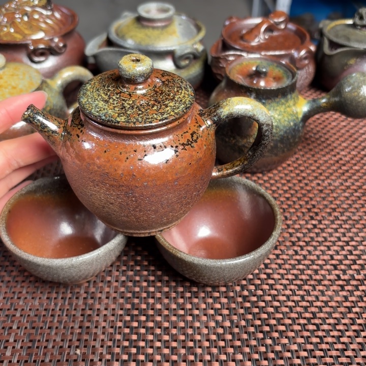 紫砂茶杯段泥手持对杯