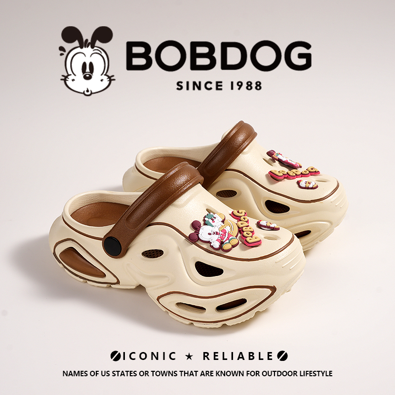 Bobdog/巴布豆洞洞鞋休闲儿童防滑夏季女童男卡通外穿软底EVA拖鞋
