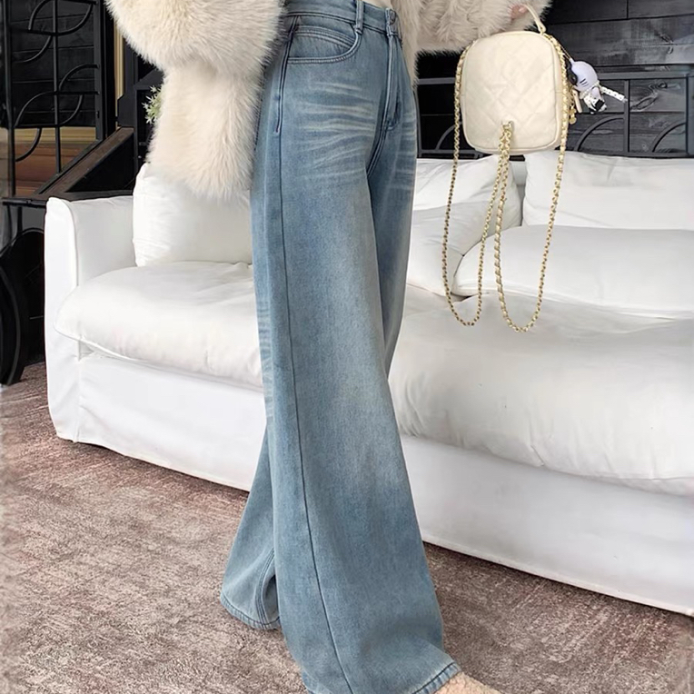 邹先森6761-28（加绒加厚）冬季新款高腰显瘦宽松垂感