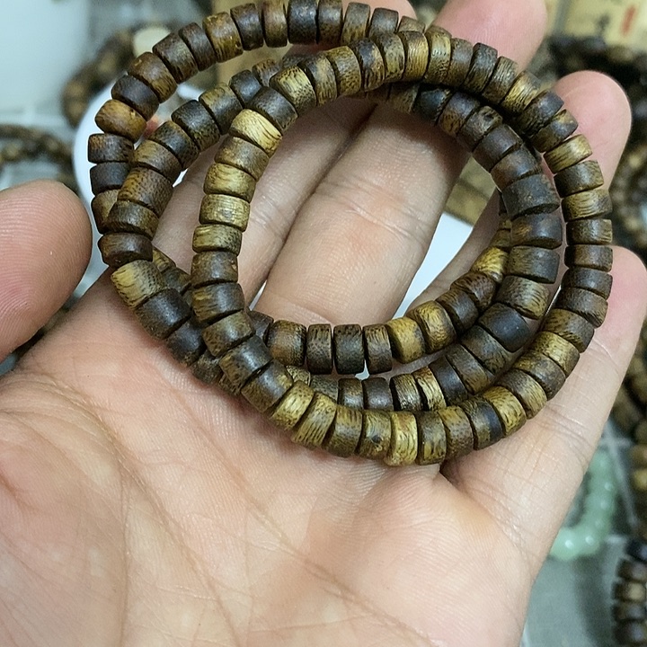 沉香沉香木制品直切片珠单圈7mm多样性发1