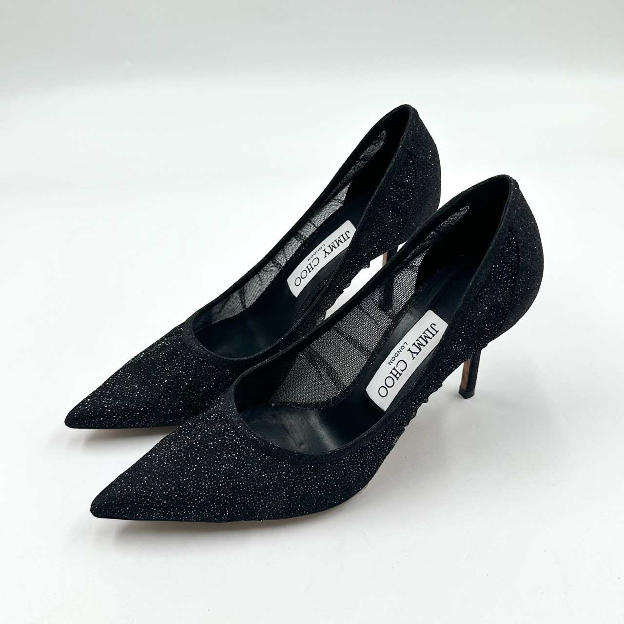 95新 JIMMY CHOO/吉米周 36.5码/love系列网纱尖头高跟鞋/06506