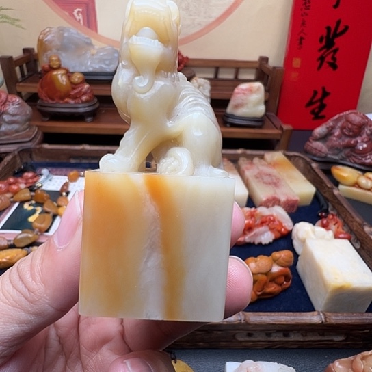 石材寿山石巧色善石印章