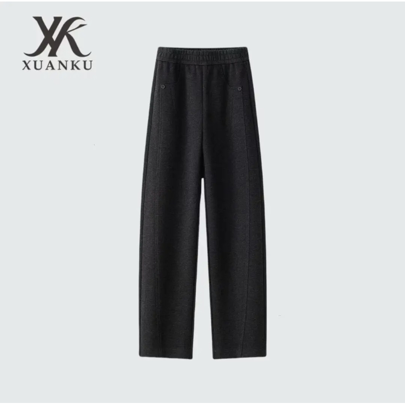 【CHAOKU】2025冬季必备加绒加厚时尚休闲百搭窄版弯刀裤2646