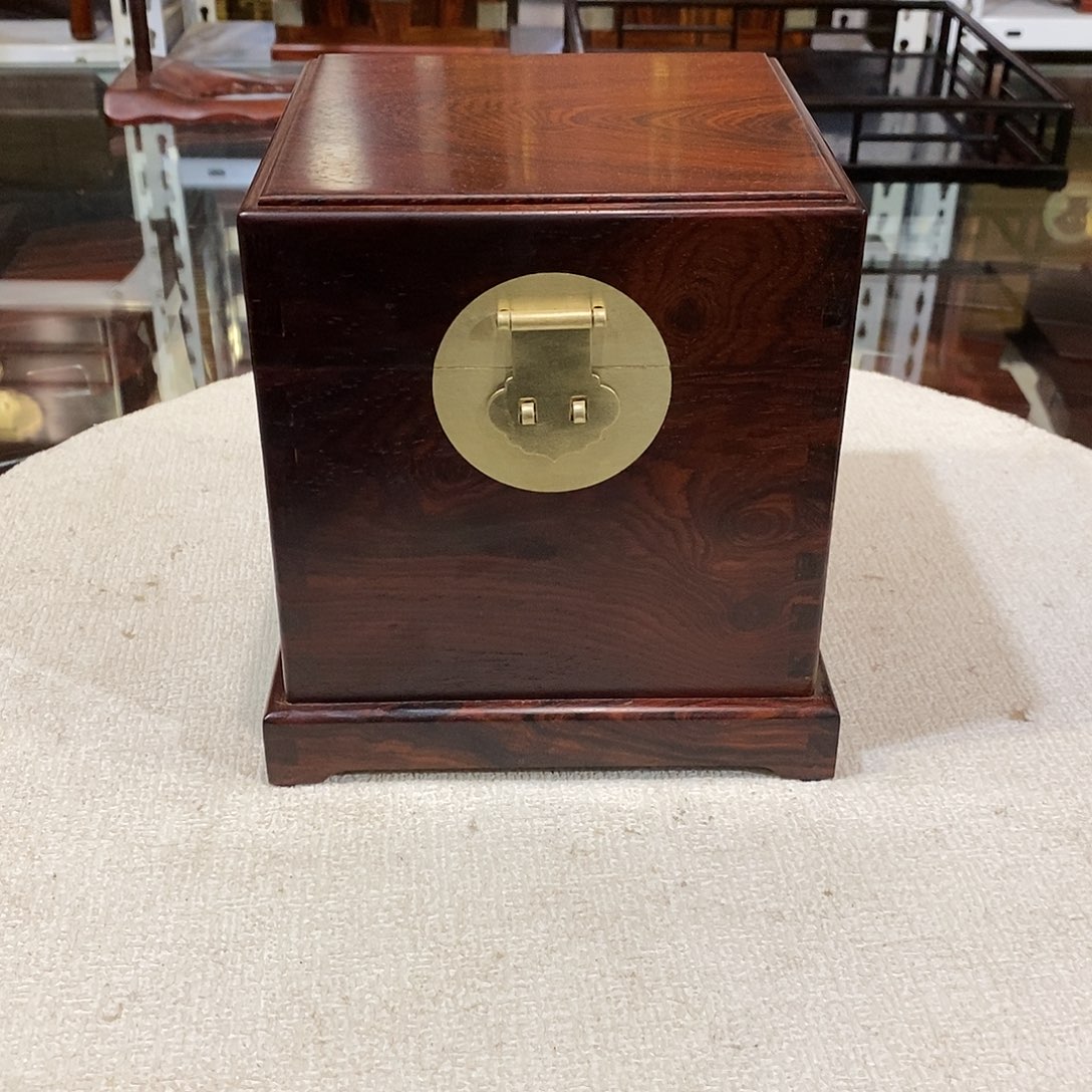 微凹黄檀（南美大红酸枝）独板百宝盒16.3/16.3/17