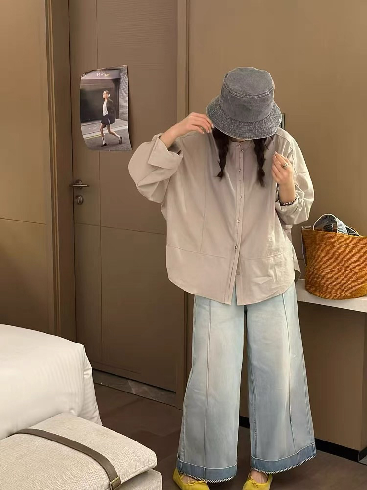 6685 in11新弧形下摆小廓形防晒衬衫