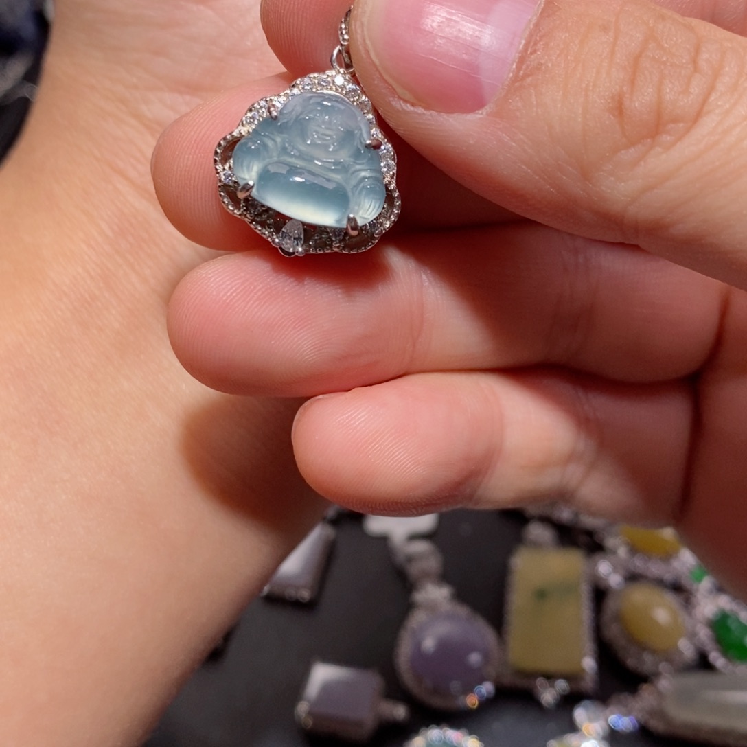 翡翠颈饰银S925镶嵌g g f g h