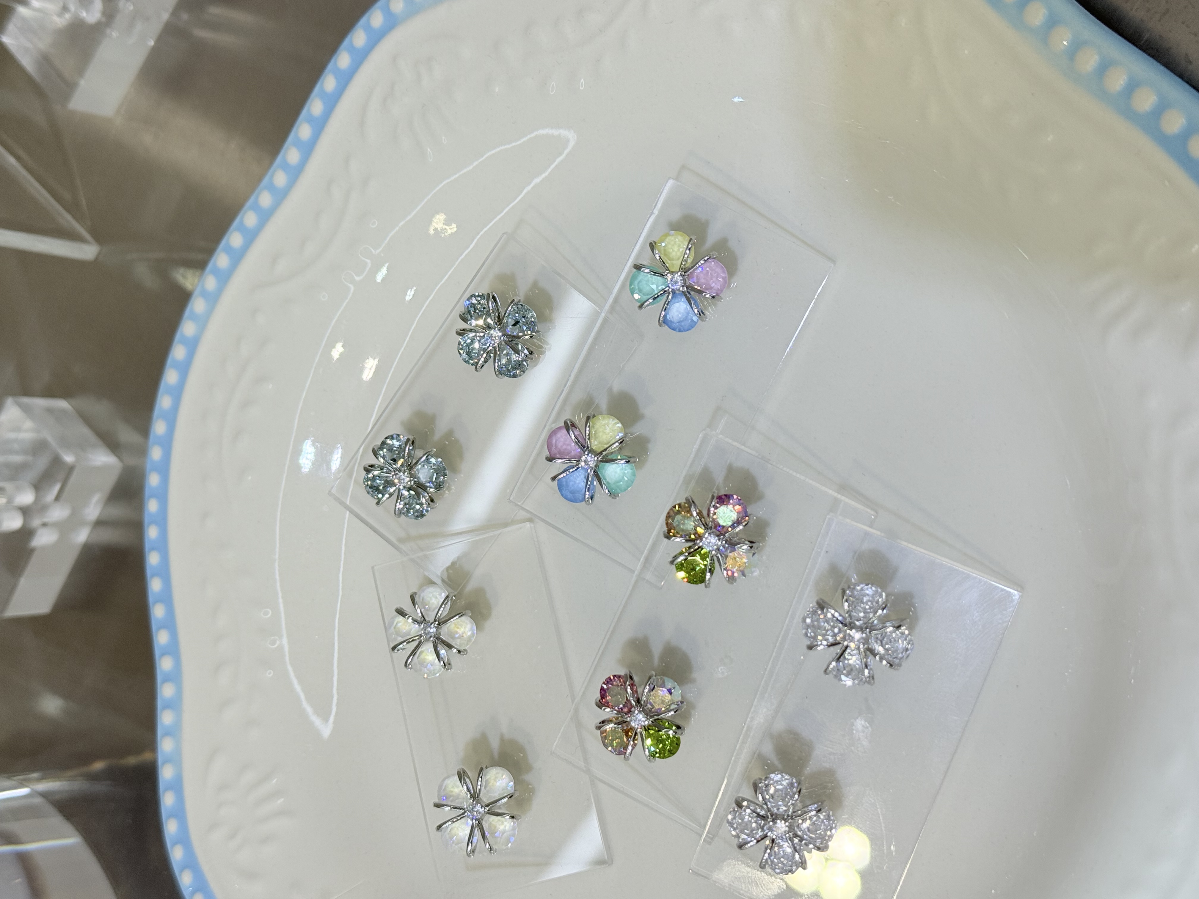 非金属合成锆石耳饰 韩十一时尚百搭多巴胺华子耳耳