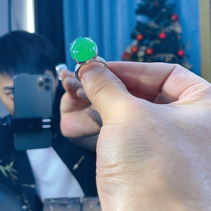 玛瑙/玉髓戒指银S925镶嵌