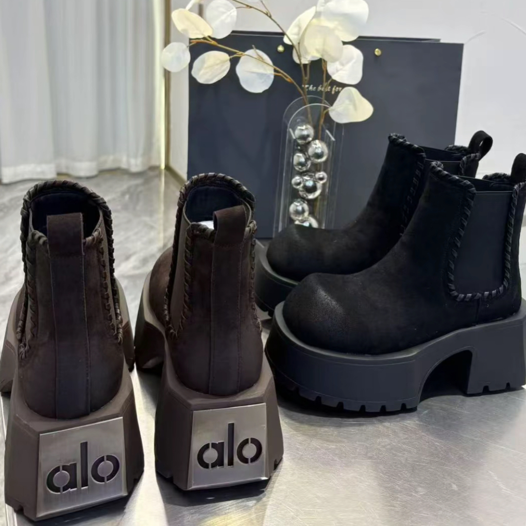 广州新款纯皮厚底马丁靴女时尚编织松紧口小个子增高百搭舒适短靴