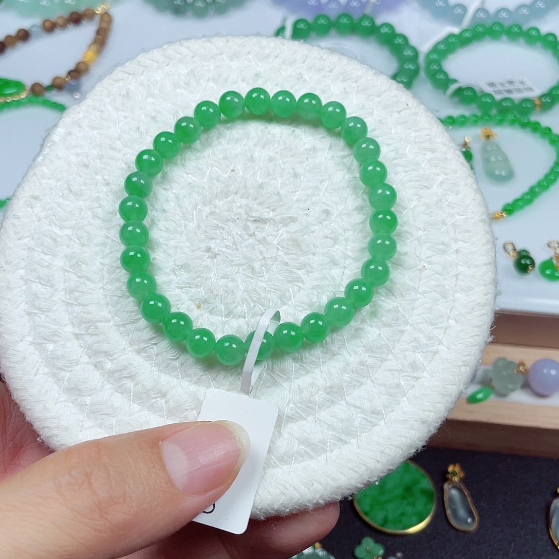 翡翠未镶嵌手链天然缅甸翡翠A货卡6