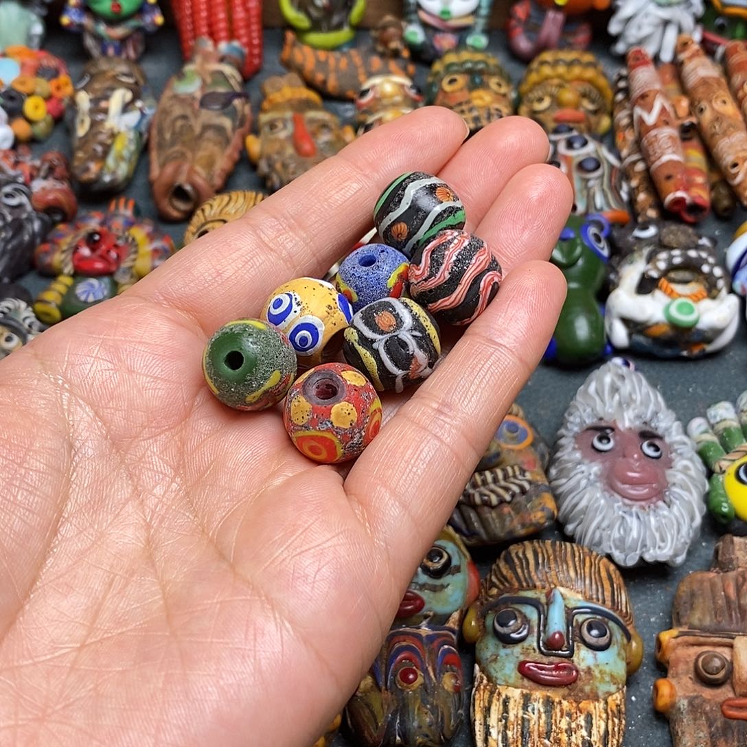 琉璃颈饰琉璃珠子单个