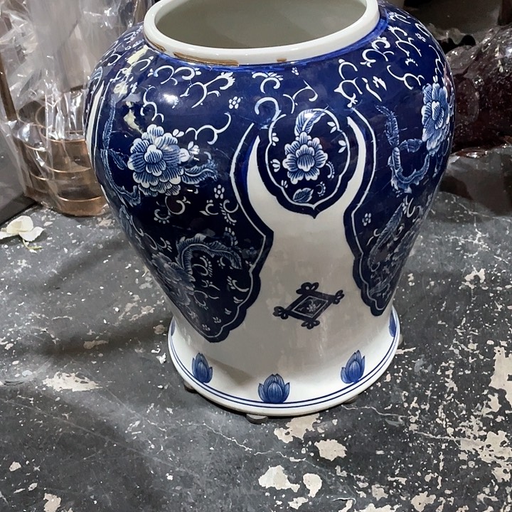 冰*陶瓷花瓶，仿真绿植。