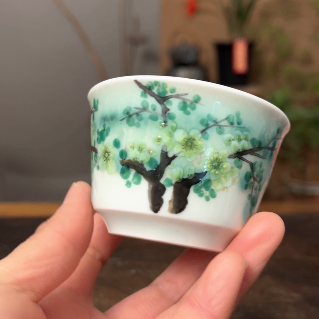 杯景德镇柴烧手绘杯