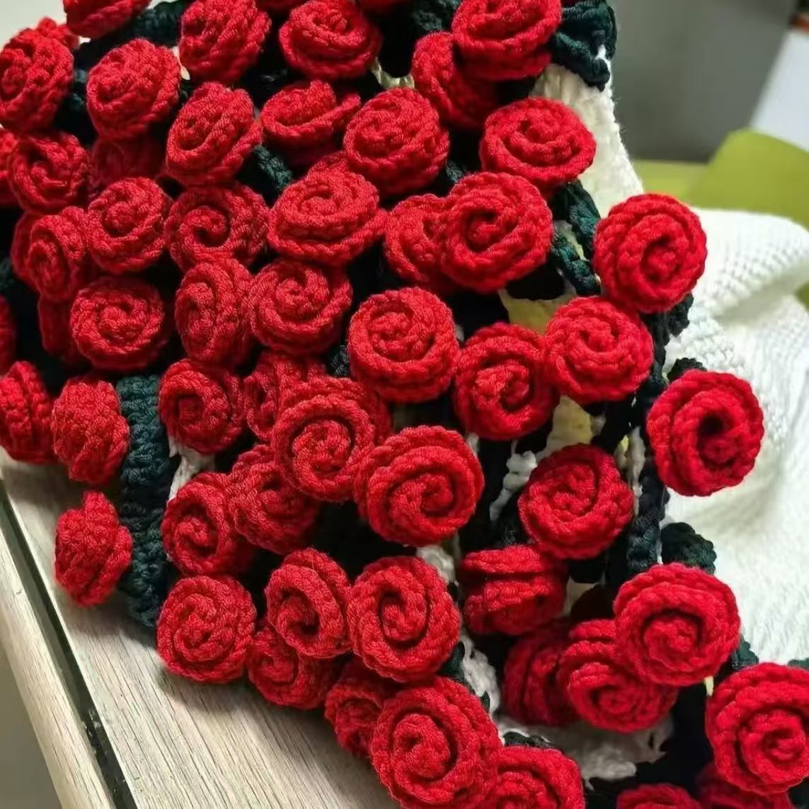 玫瑰花束毯创意礼物手工diy材料包折叠铃兰茉莉花制作编织毯