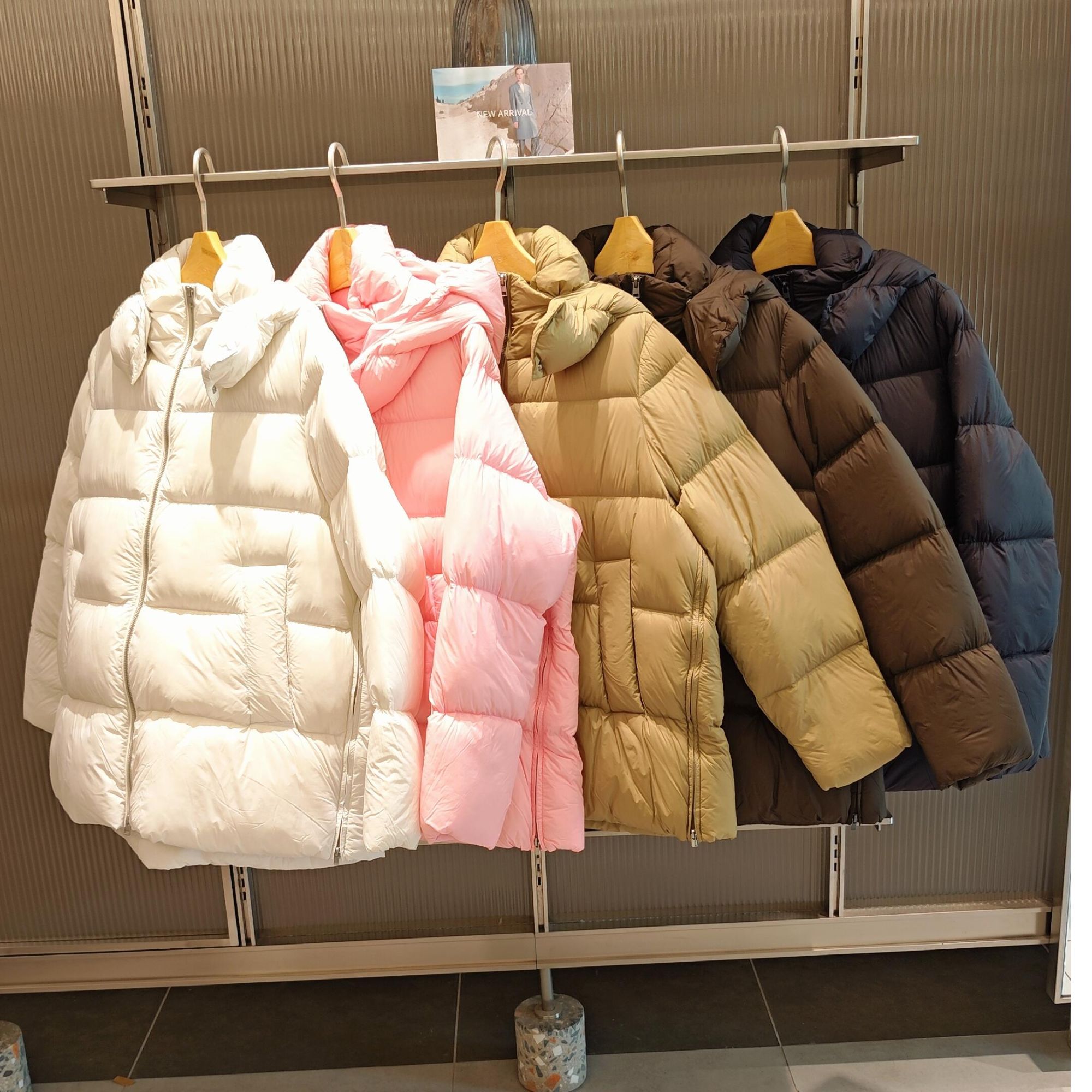 新款2025冬新品商场同款连帽中长款面包羽绒服女5X0C10110