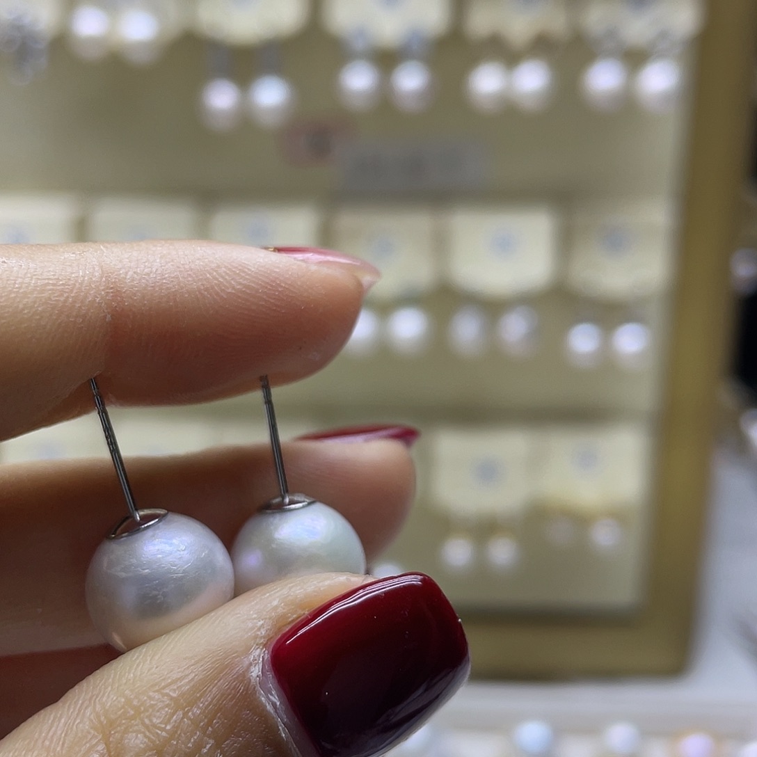 淡水珍珠耳饰银S925镶嵌