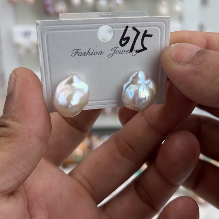 淡水珍珠耳饰银S925镶嵌