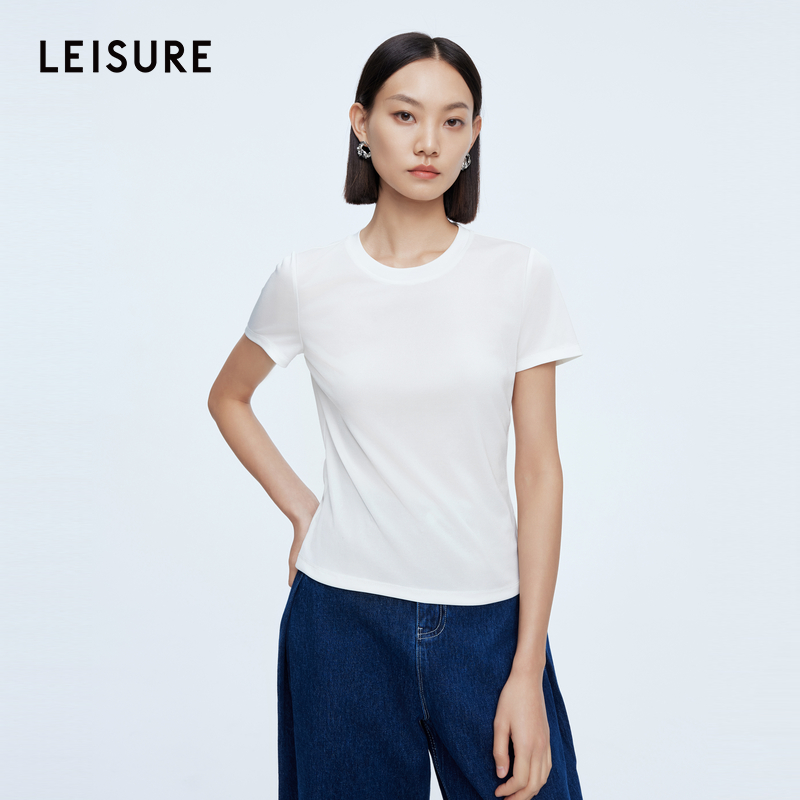 4010-L2422614Z20三彩丽雪leisure24夏季高级感百搭套头圆领dbq