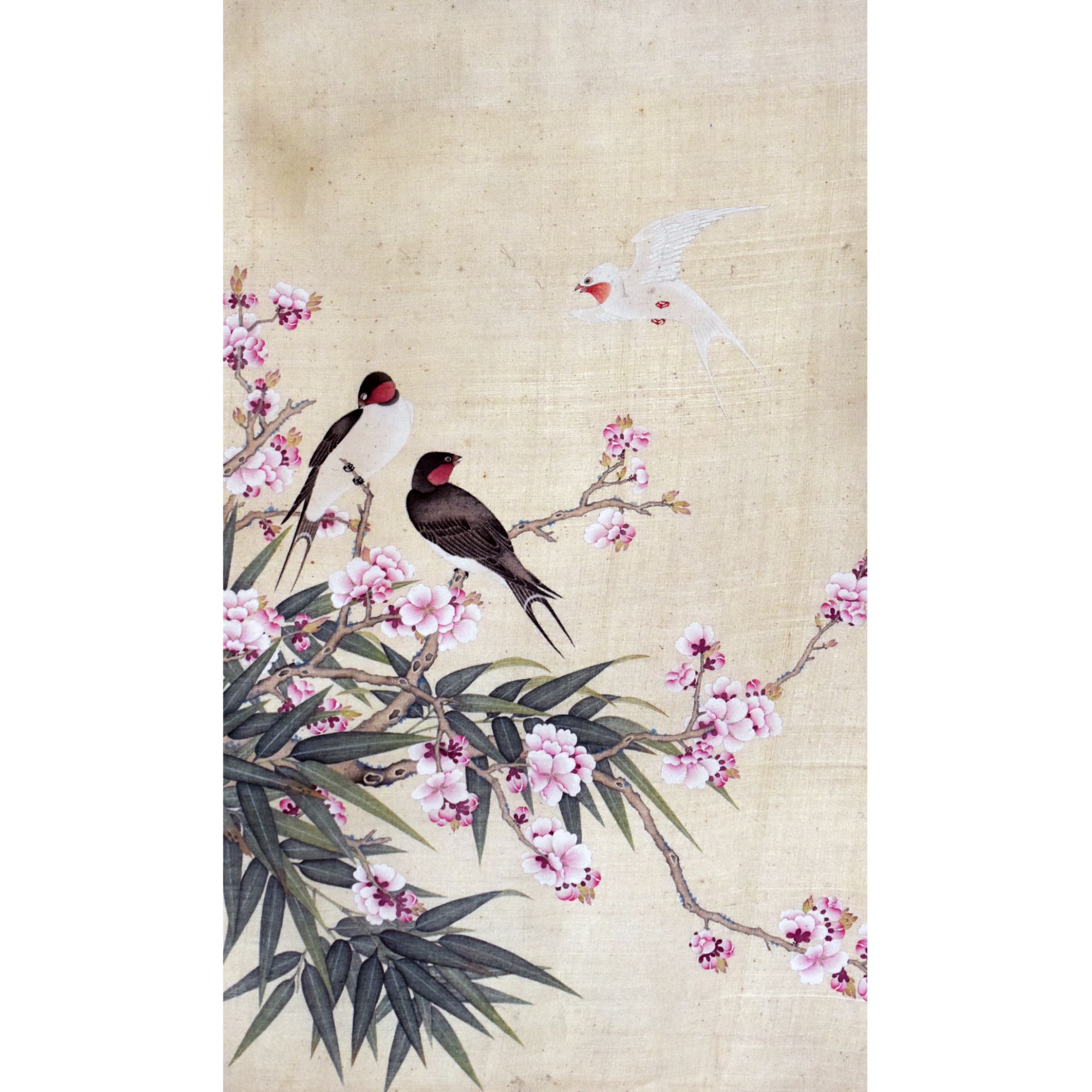 HM0302 花鸟 52×31.5cm 绢本镜片 1.5平尺