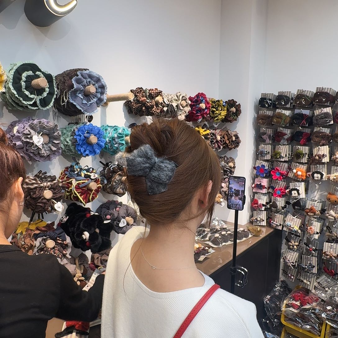 布艺非金属新款灰色混线懒人夹