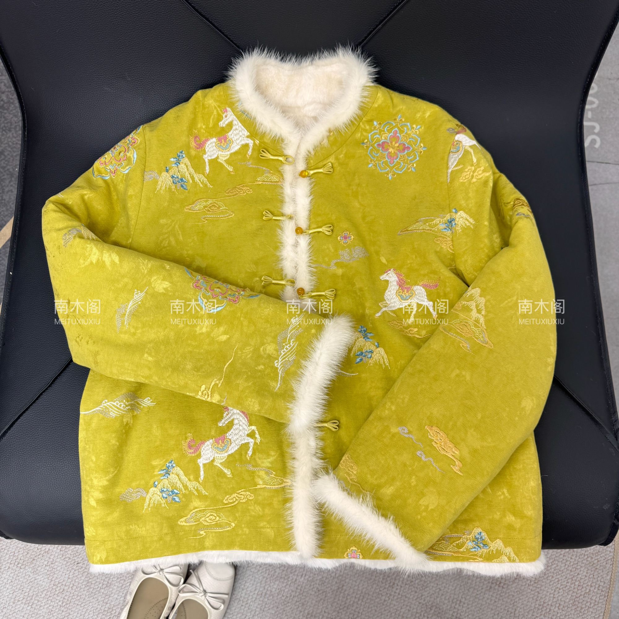 （马上来财）冬款新款水貂毛外套香云老料新中式短款上衣百搭双面穿