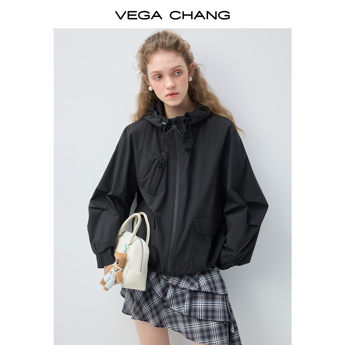 VEGACHANG【轻潮黑壳】连帽外套女2026新款春户外时尚外套0117XT