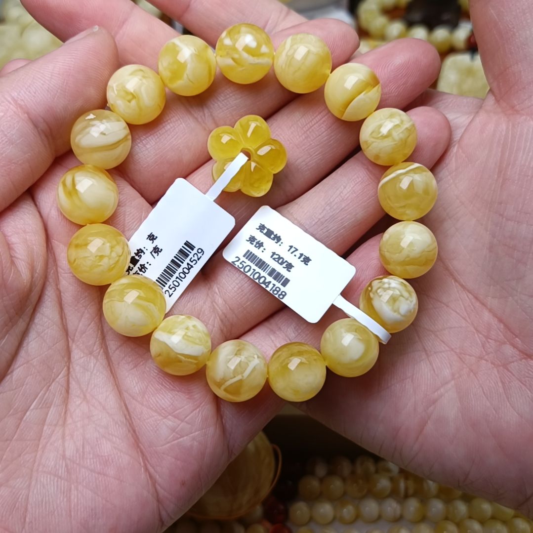 蜜蜡手链未镶嵌雯**嘛12圆珠