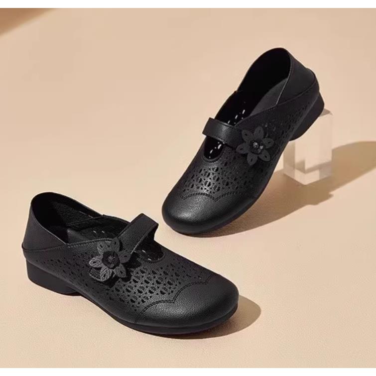 夏季8002妈妈鞋包头洞洞鞋平底软底舒适