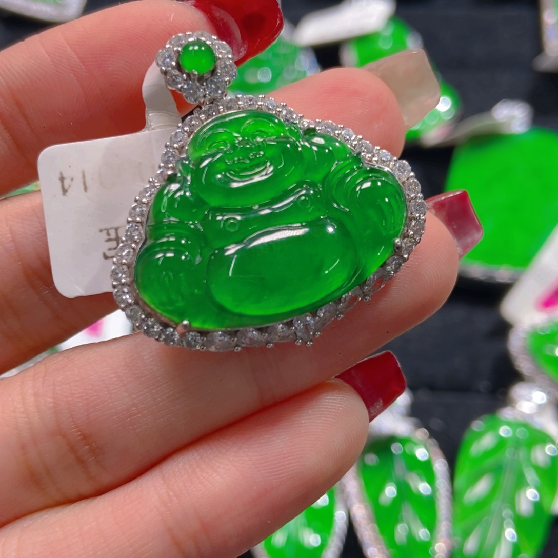 翡翠吊坠(不含链)银S925镶嵌