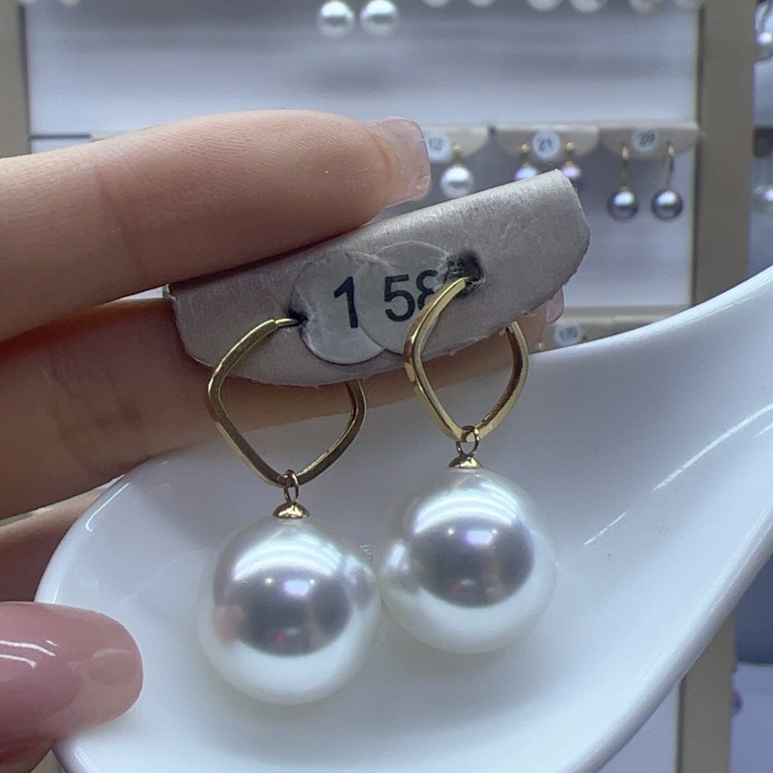 淡水珍珠耳饰18K金镶嵌