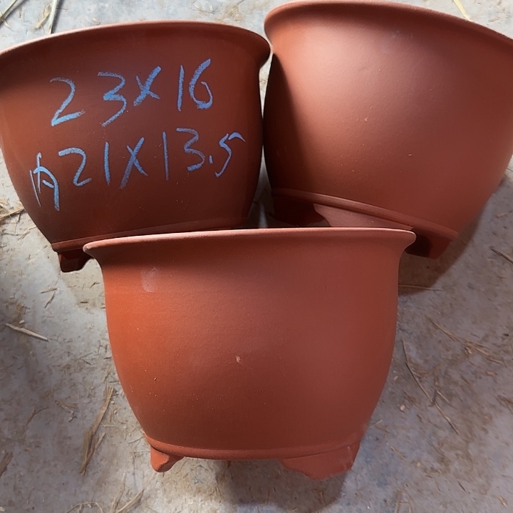 紫砂花盆大漏处理清仓一组手工盆