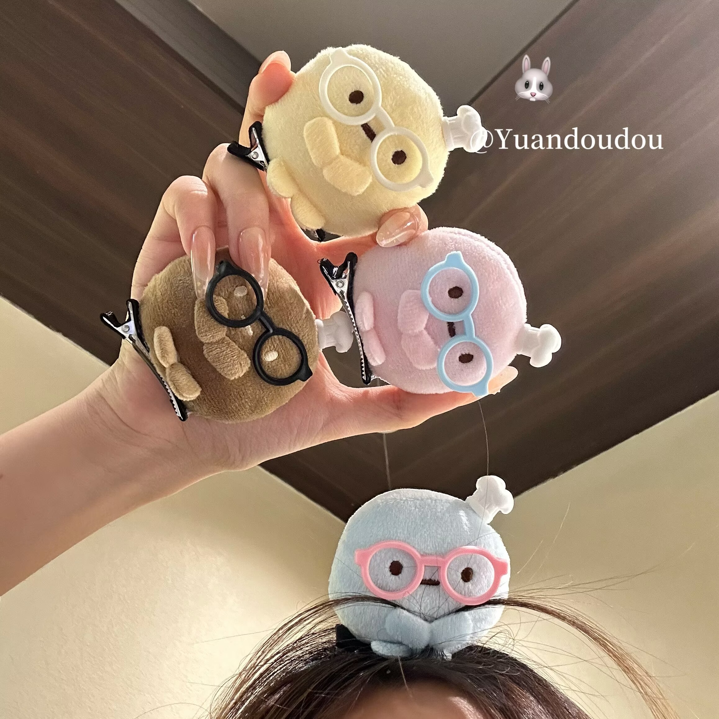 可爱角落生物眼镜厨师帽圆子发夹卡通玩偶少女心朋友礼物