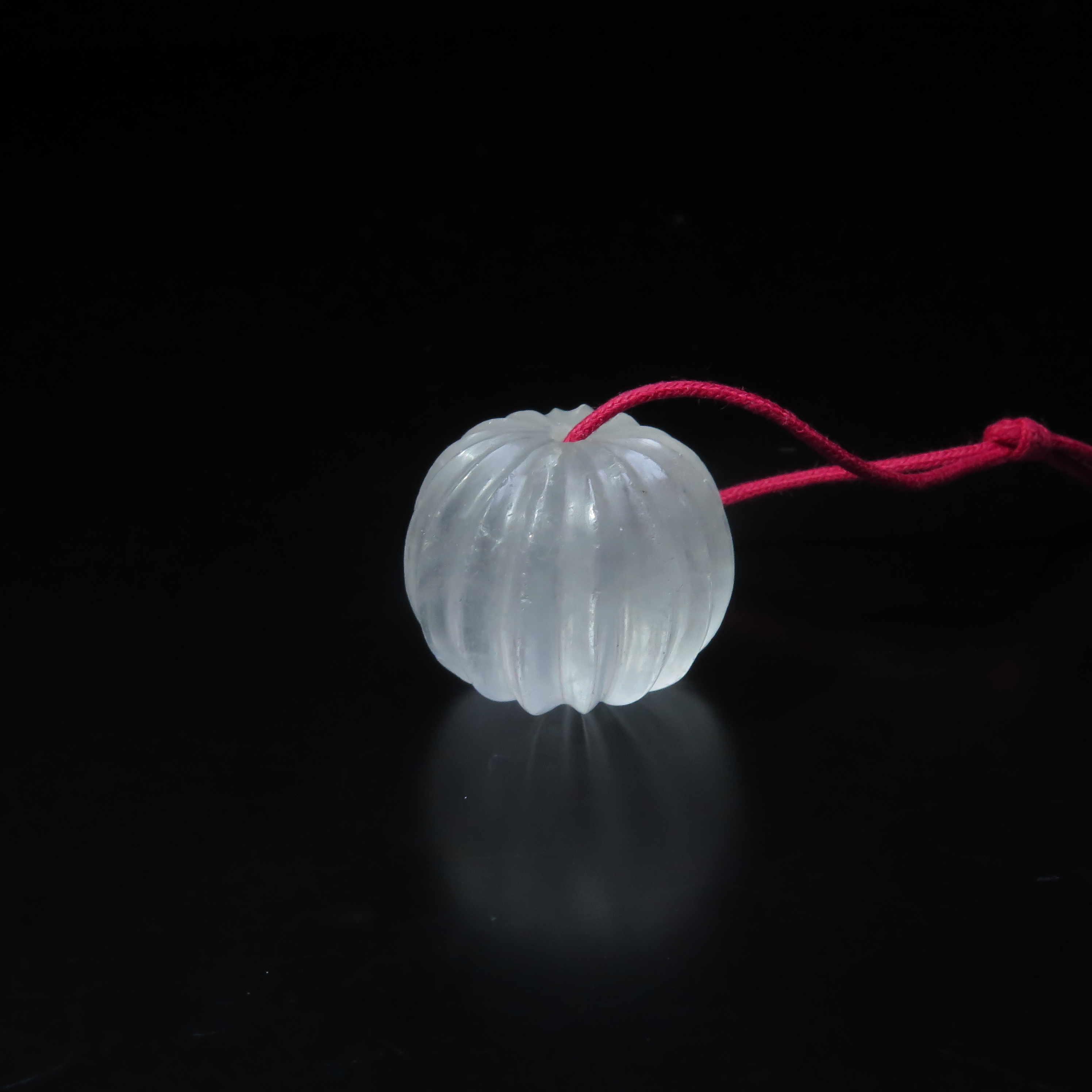 晚清水晶瓜棱珠/MZ556431/水晶/民族文物