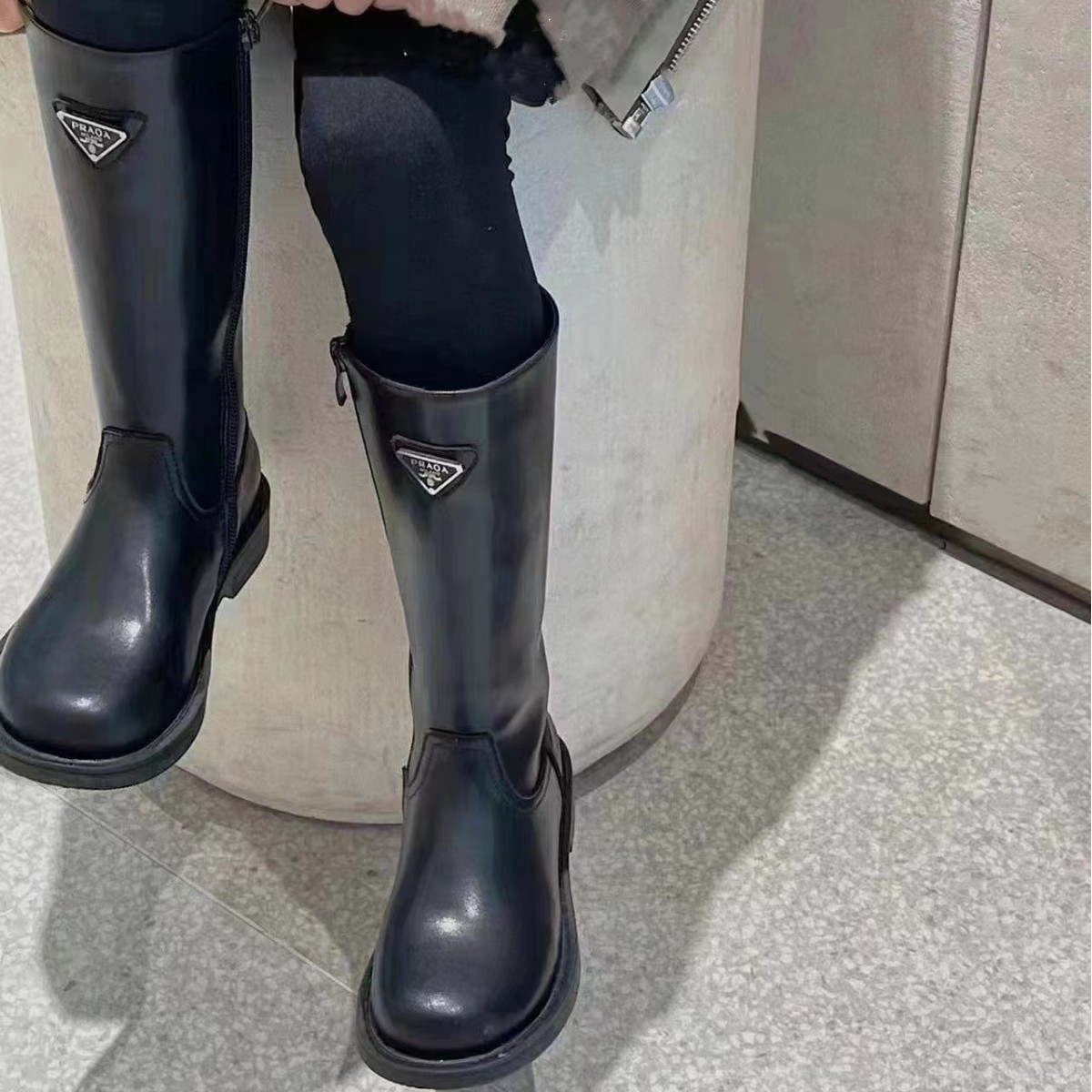 童泰【断码】女童靴子2025秋冬季儿童长筒靴韩版公主鞋小女孩真皮加