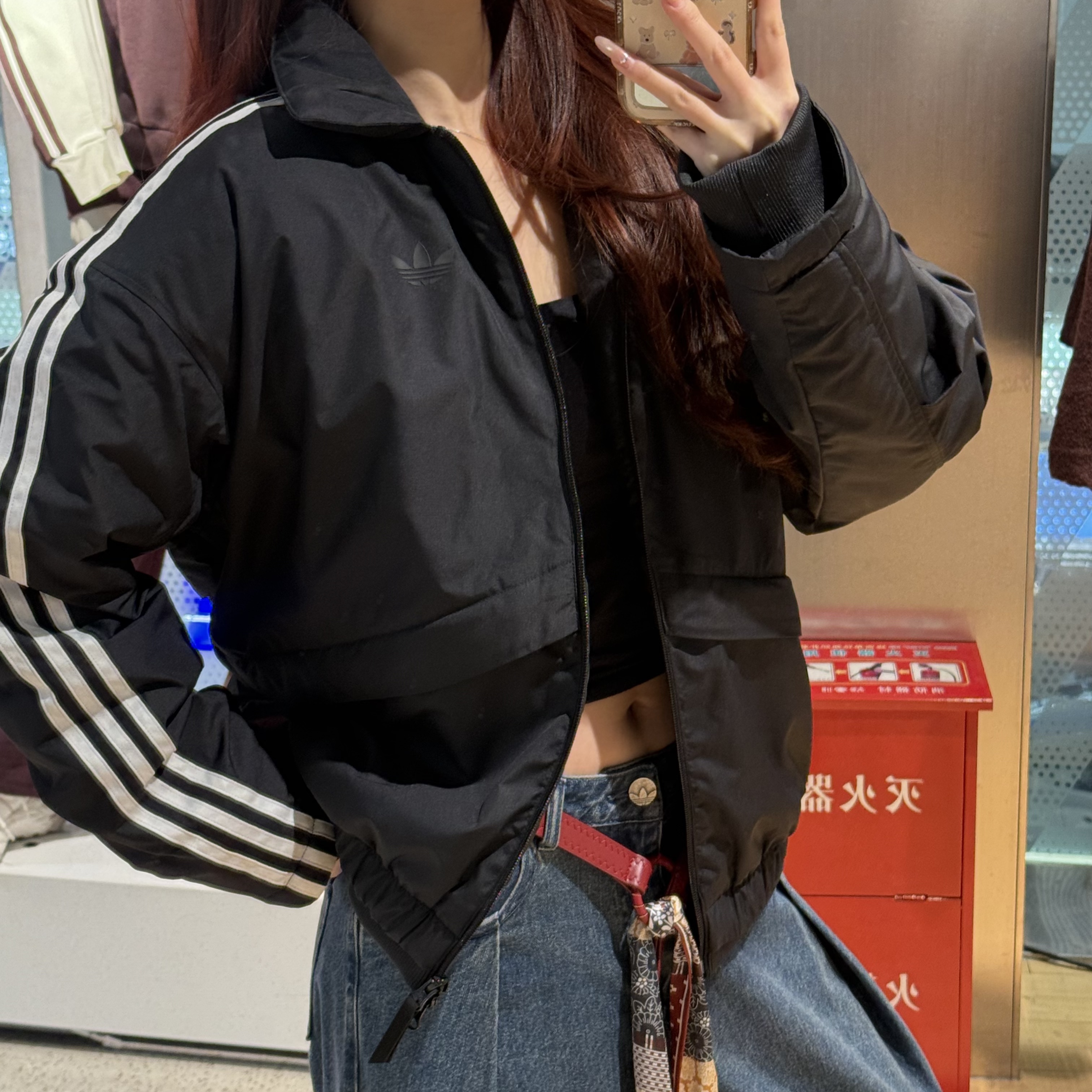 adidas三叶草PREMIUM3SPADJACKET保暖宽松棉服外套KS5336