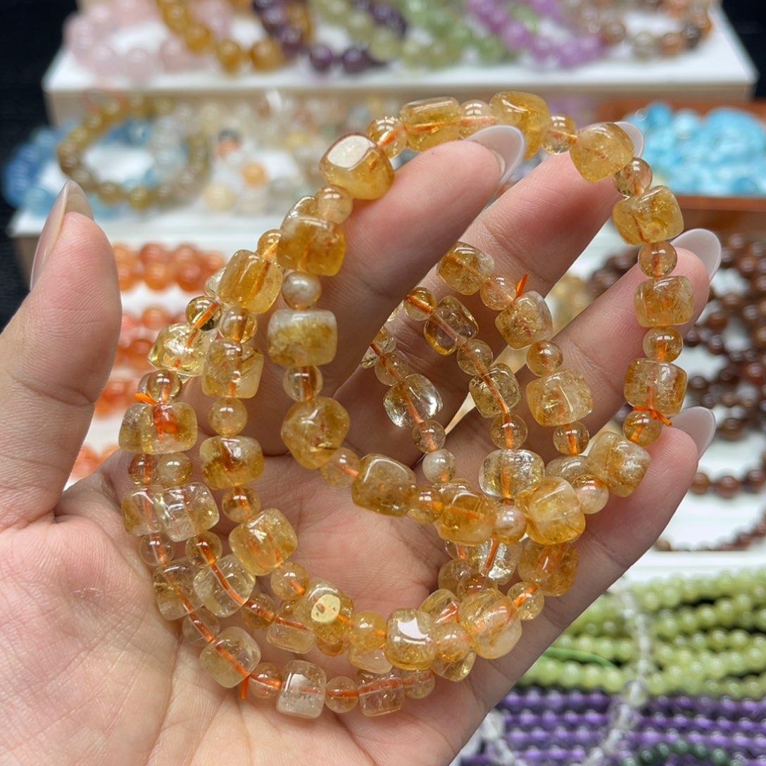 水晶手链未镶嵌黄塔晶8mm