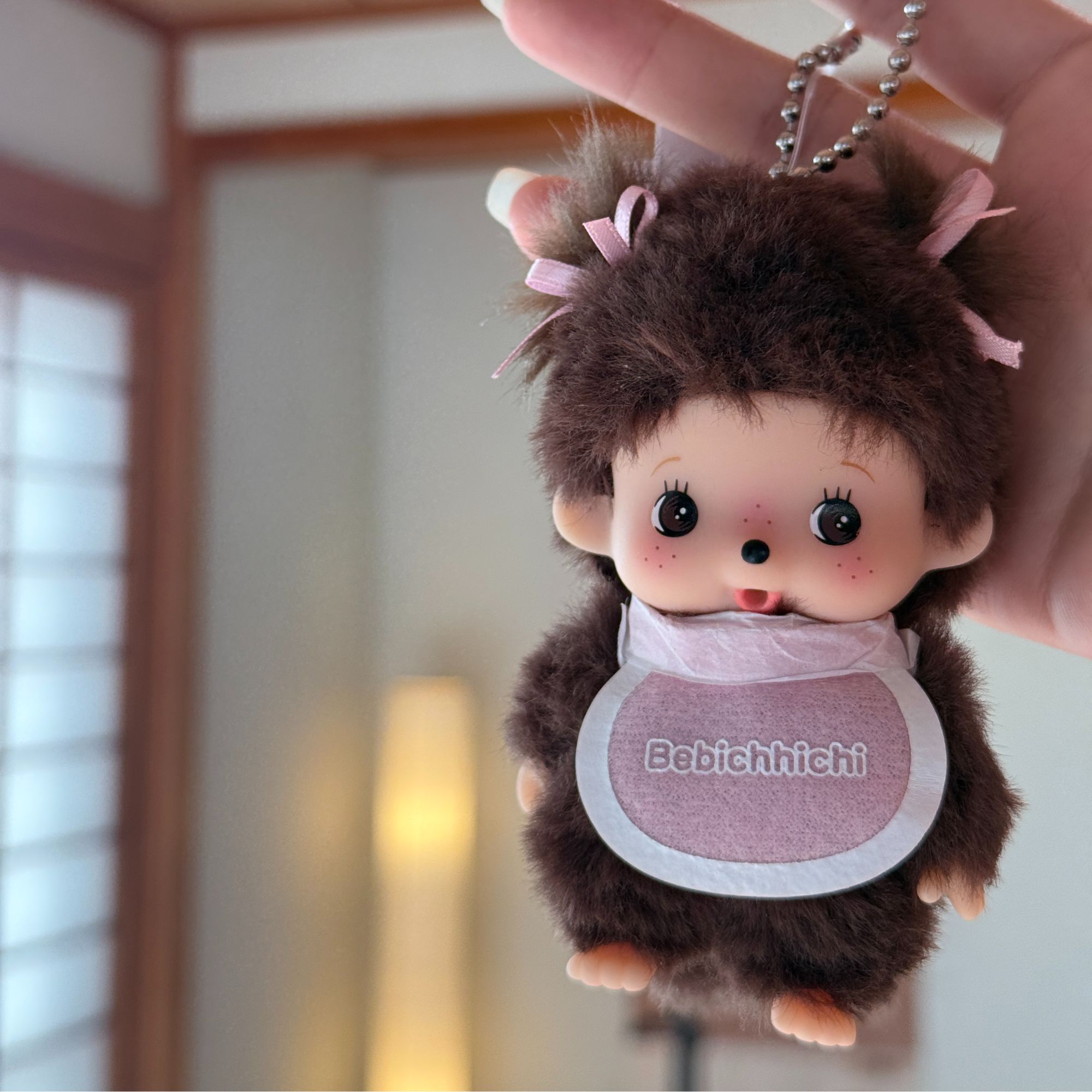 【冲绳限定】Monchhichi 粉色衣服套装 女孩蒙奇奇钥匙扣玩偶