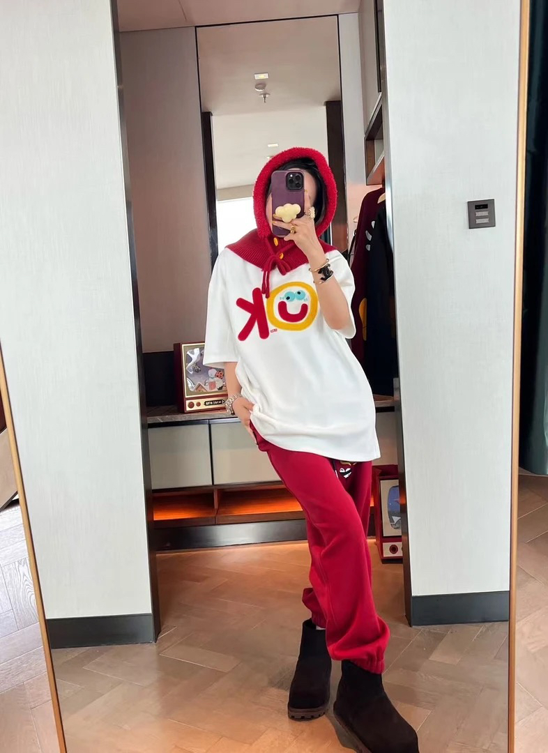 4208#深圳BOHAN秀秀家秋冬磨毛OK短袖帽子可脱卸T恤